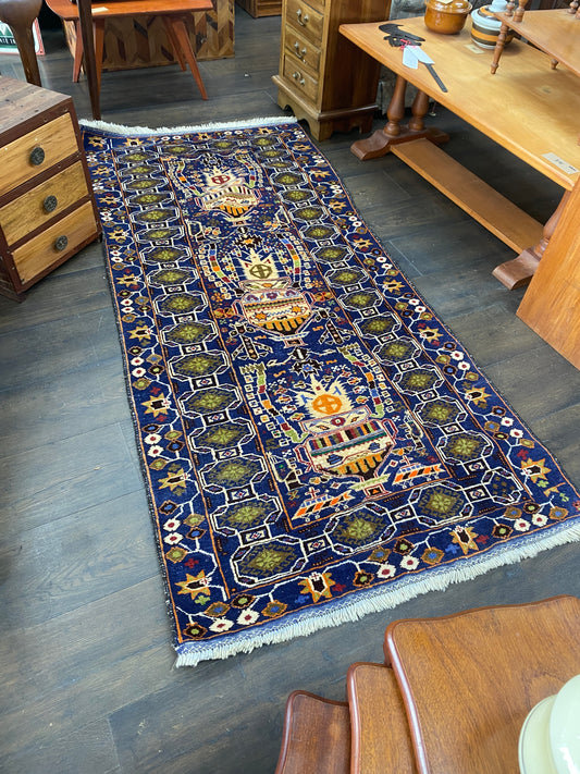 Vintage Hand Knotted Persian Rug 2100mm x 1000mm