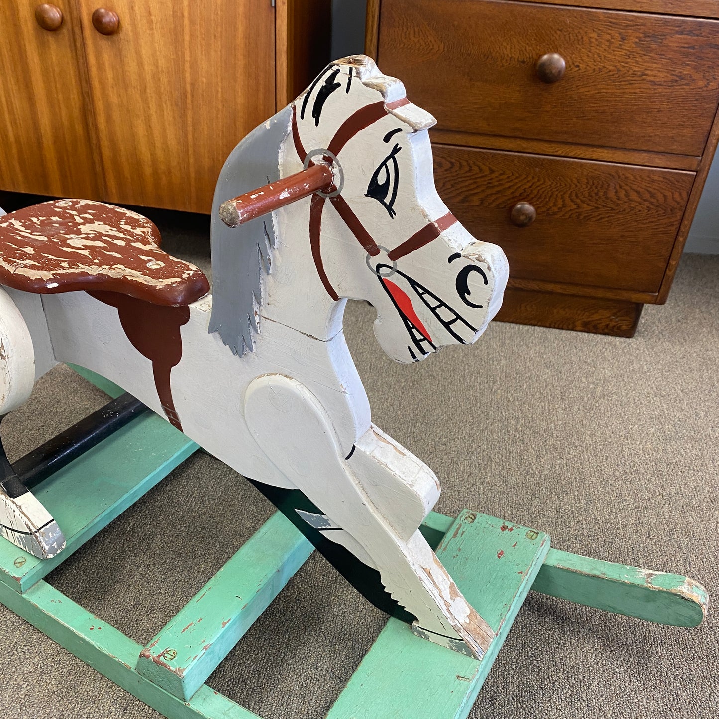 Vintage Hand Painted Child's Rocking Horse