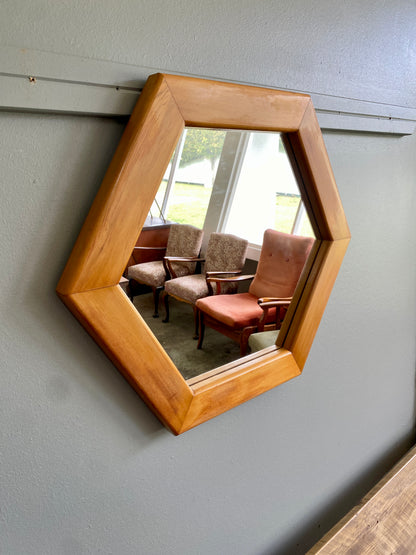 Vintage Hexagonal Rimu Hall Mirror