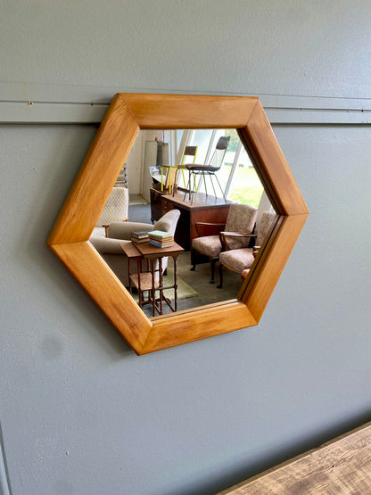 Vintage Hexagonal Rimu Hall Mirror