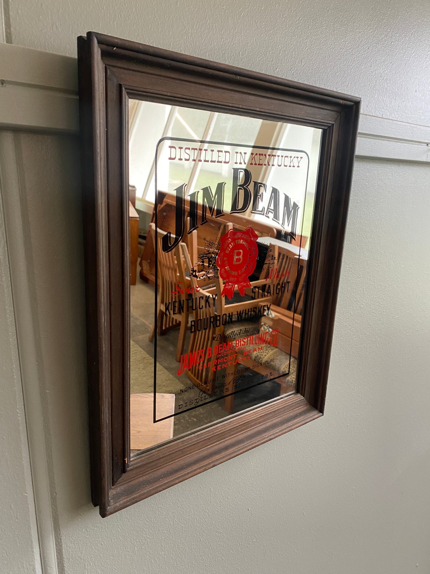 Vintage Jim Beam Bar Mirror