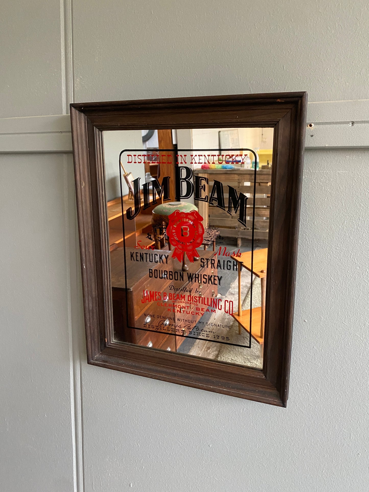 Vintage Jim Beam Bar Mirror