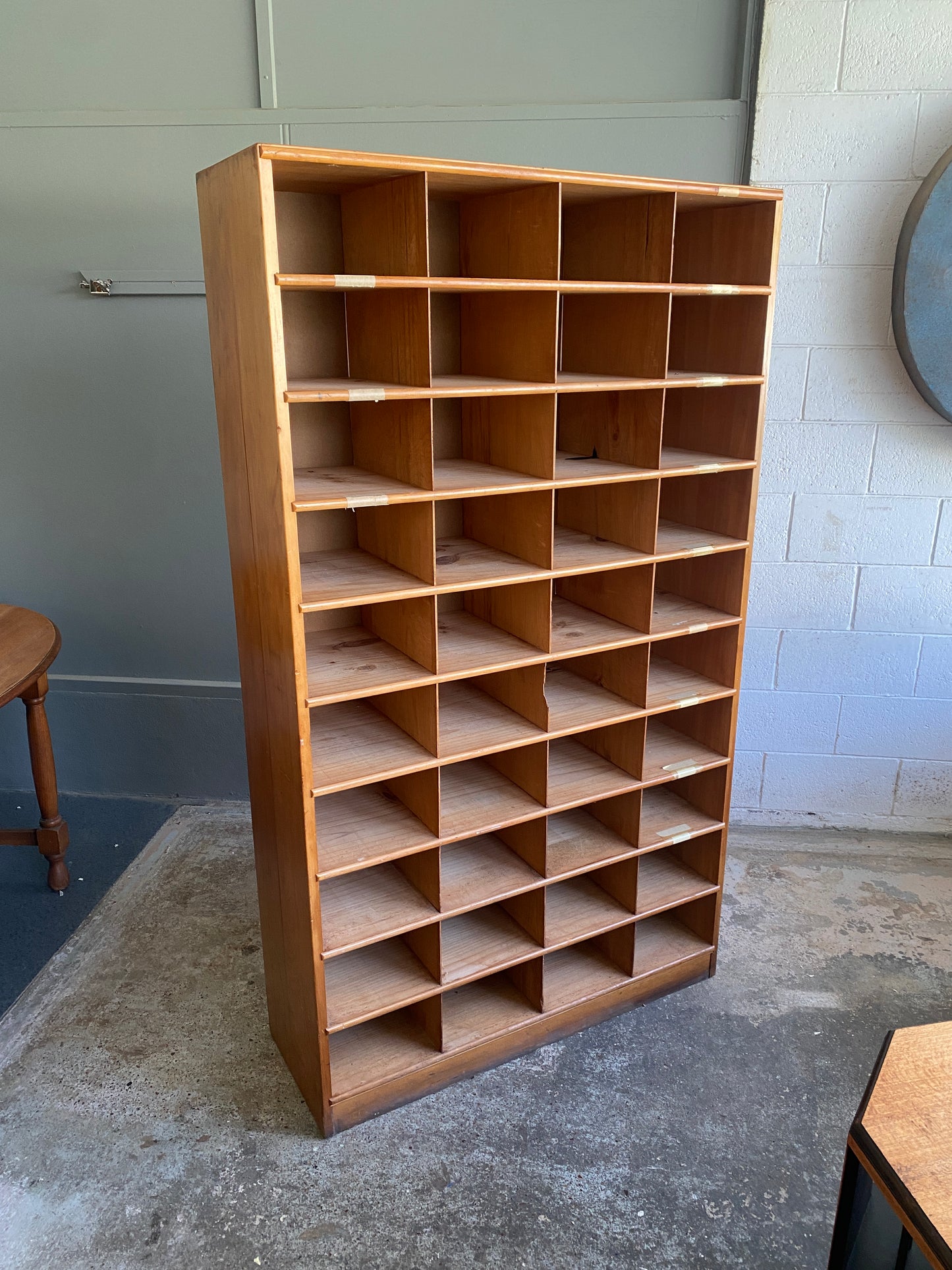 Vintage Large Pigeon Hole Cabinet 10 x 4
