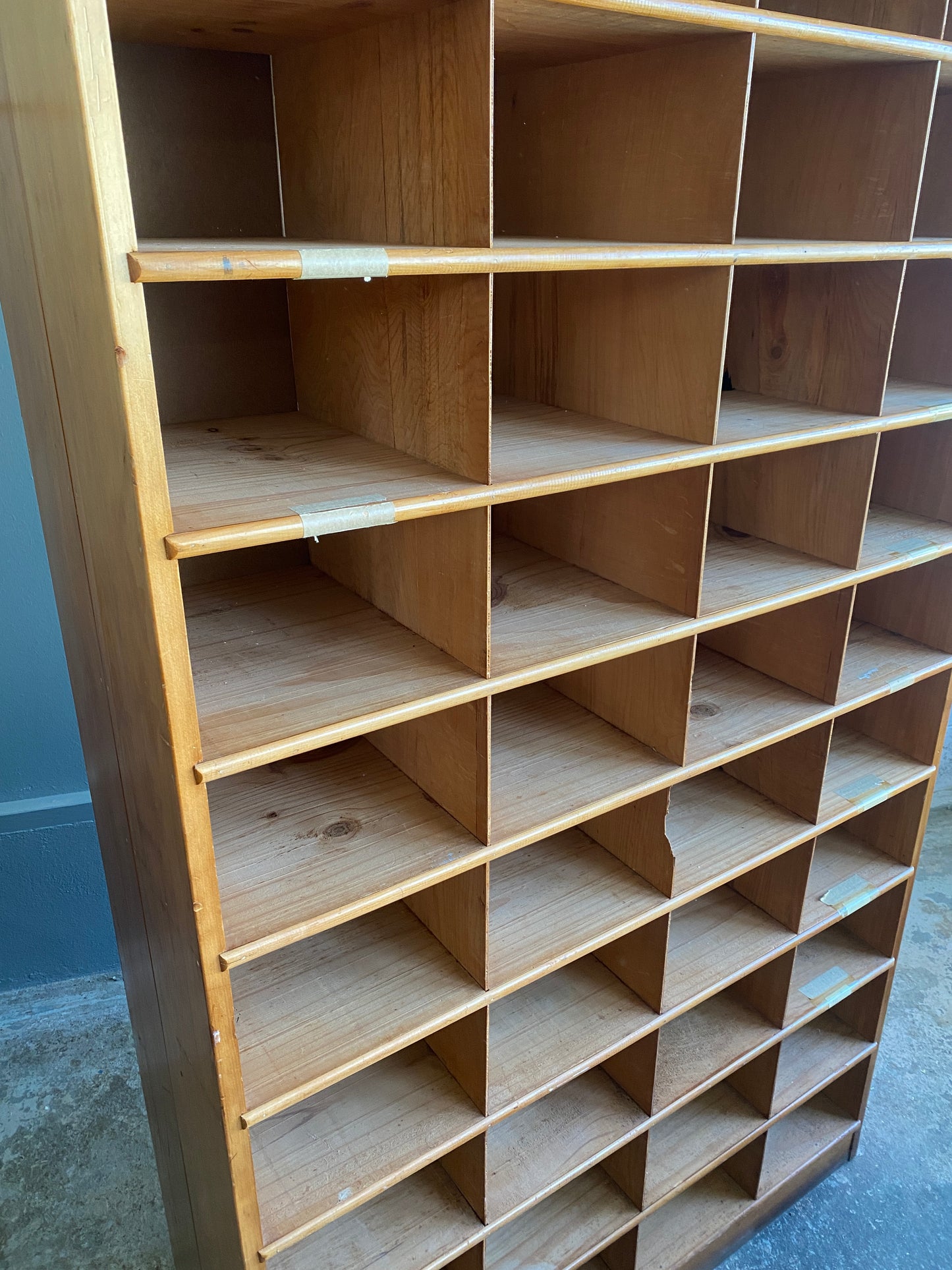 Vintage Large Pigeon Hole Cabinet 10 x 4