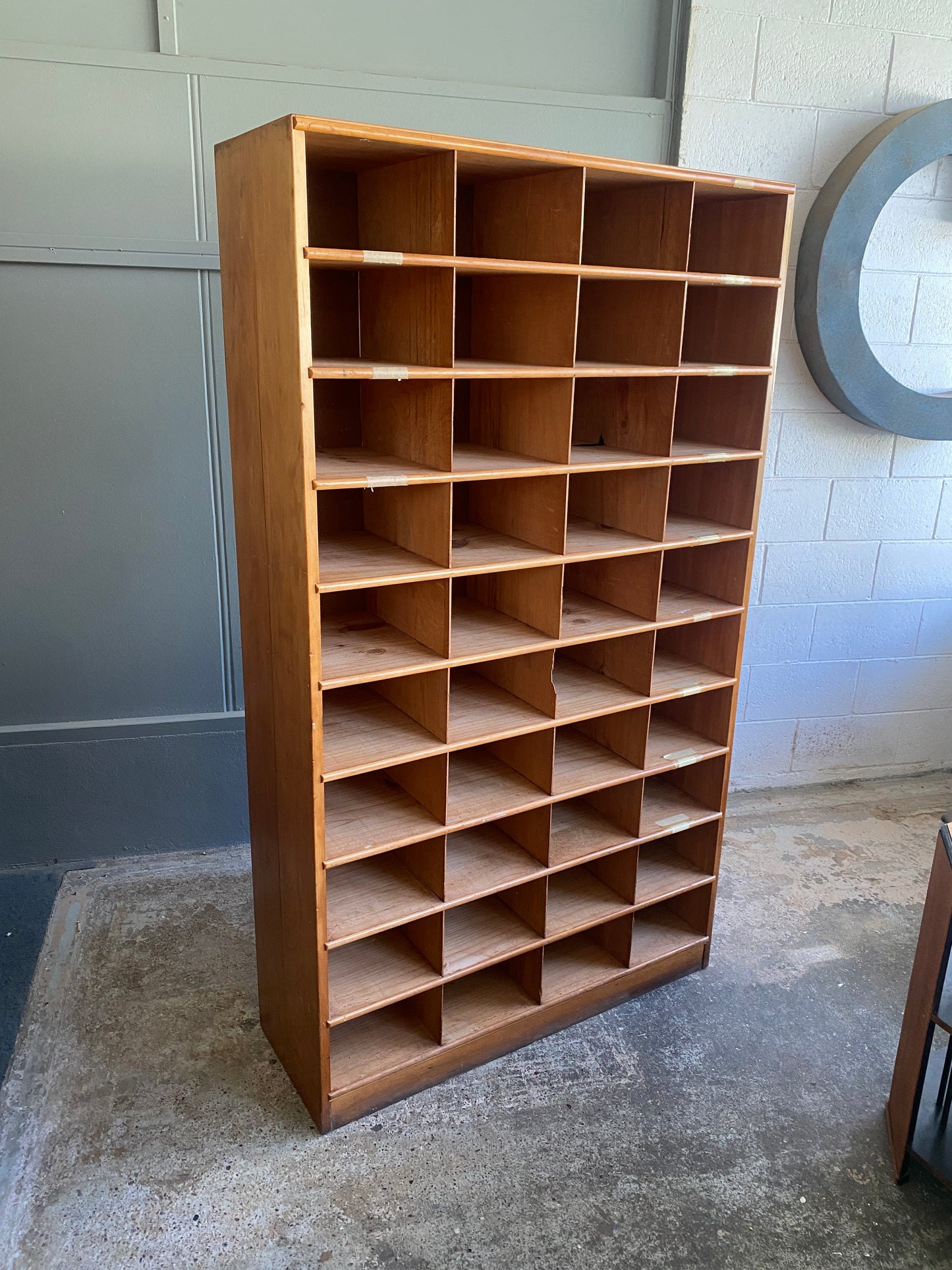Vintage Large Pigeon Hole Cabinet 10 x 4