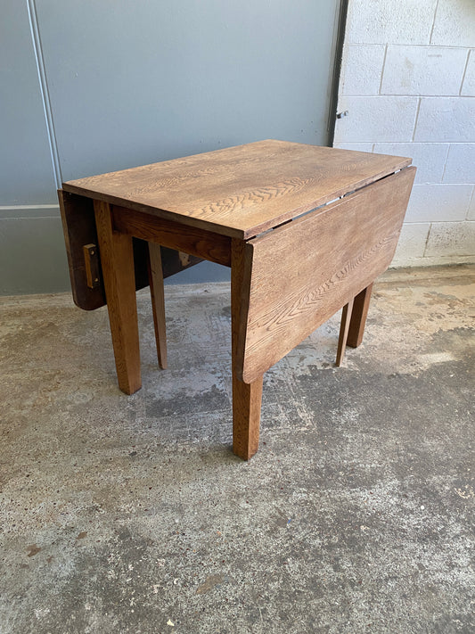 Vintage Large Solid Oak Drop Leaf Dining Table