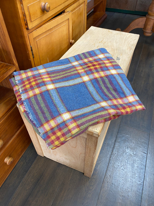 Vintage Large Wool Blanket (Blue)