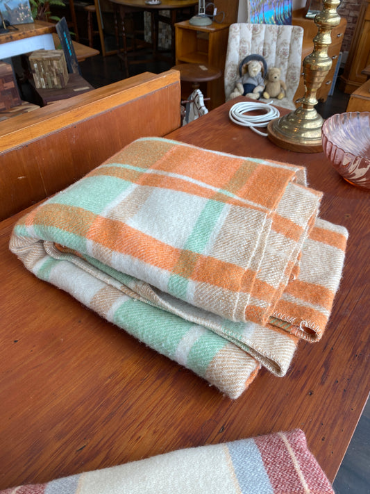 Vintage Large Wool Blanket (Orange)