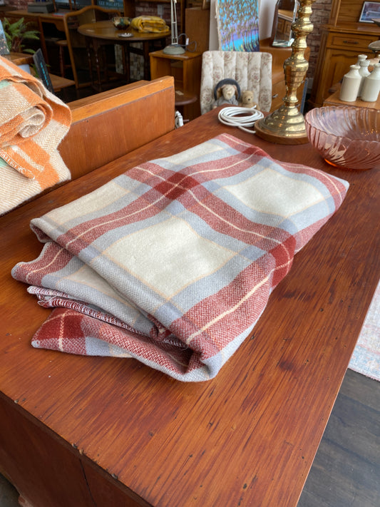 Vintage Large Wool Blanket (Red)