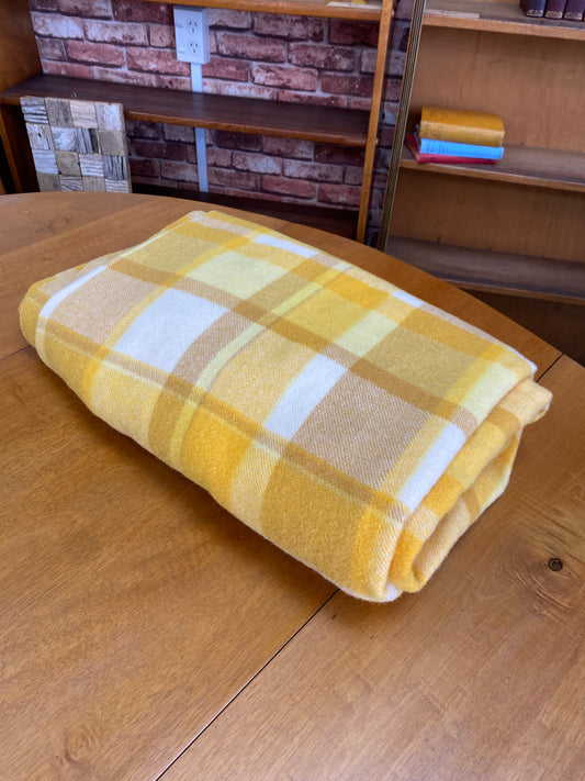 Vintage Large Wool Blanket (Yellow)
