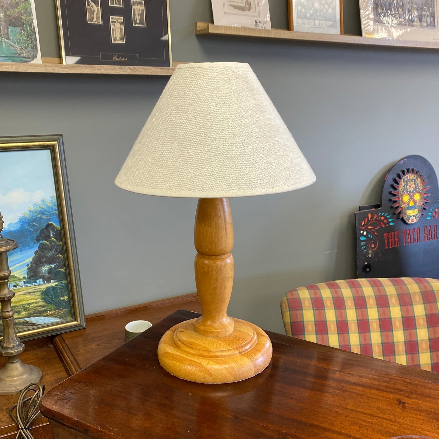 Vintage Light Wood Lamp