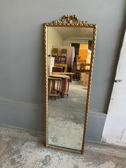 Vintage Louis XV Style Metal Guilt Dressing Mirror