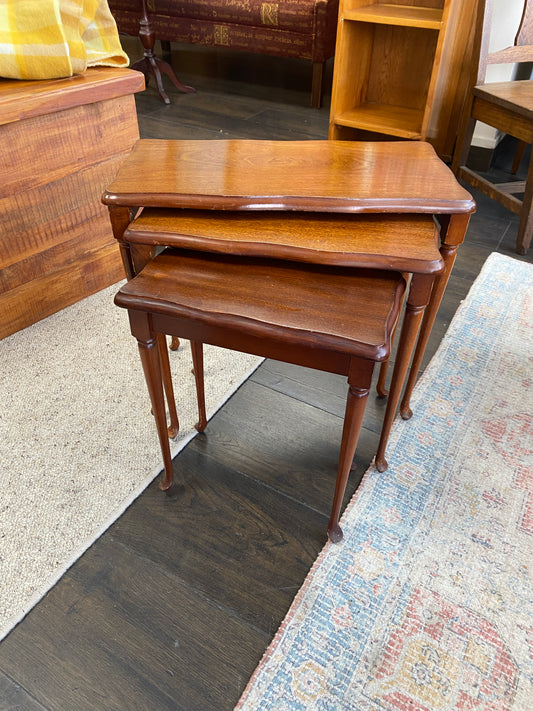 Vintage Mahogany Nest Of Tables with Cabriole Legs