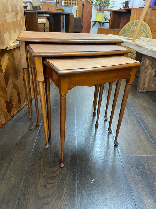 Vintage Mahogany Nest of Tables Cabriole Legs