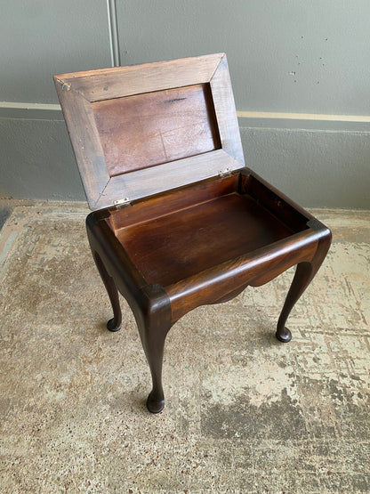 Vintage Mahogany Queen Anne Style Stool