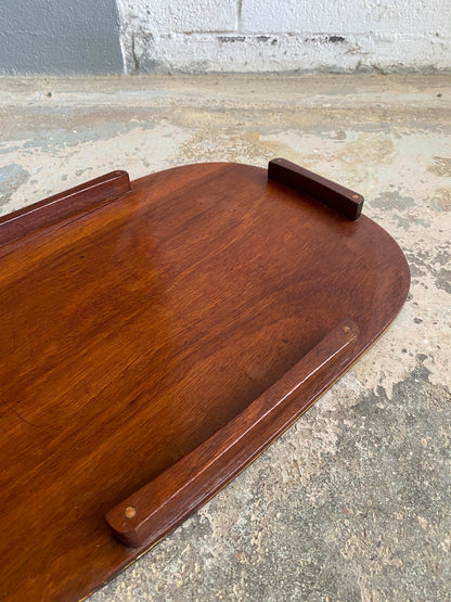 Vintage Mahogany Tray with Brass Details
