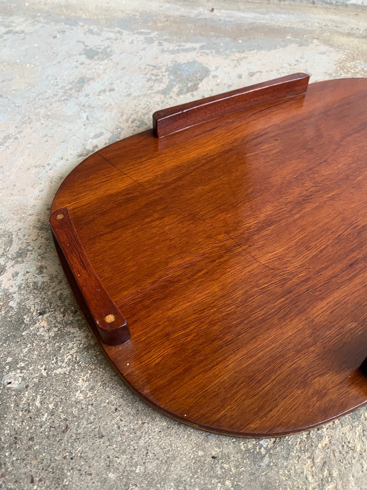 Vintage Mahogany Tray with Brass Details