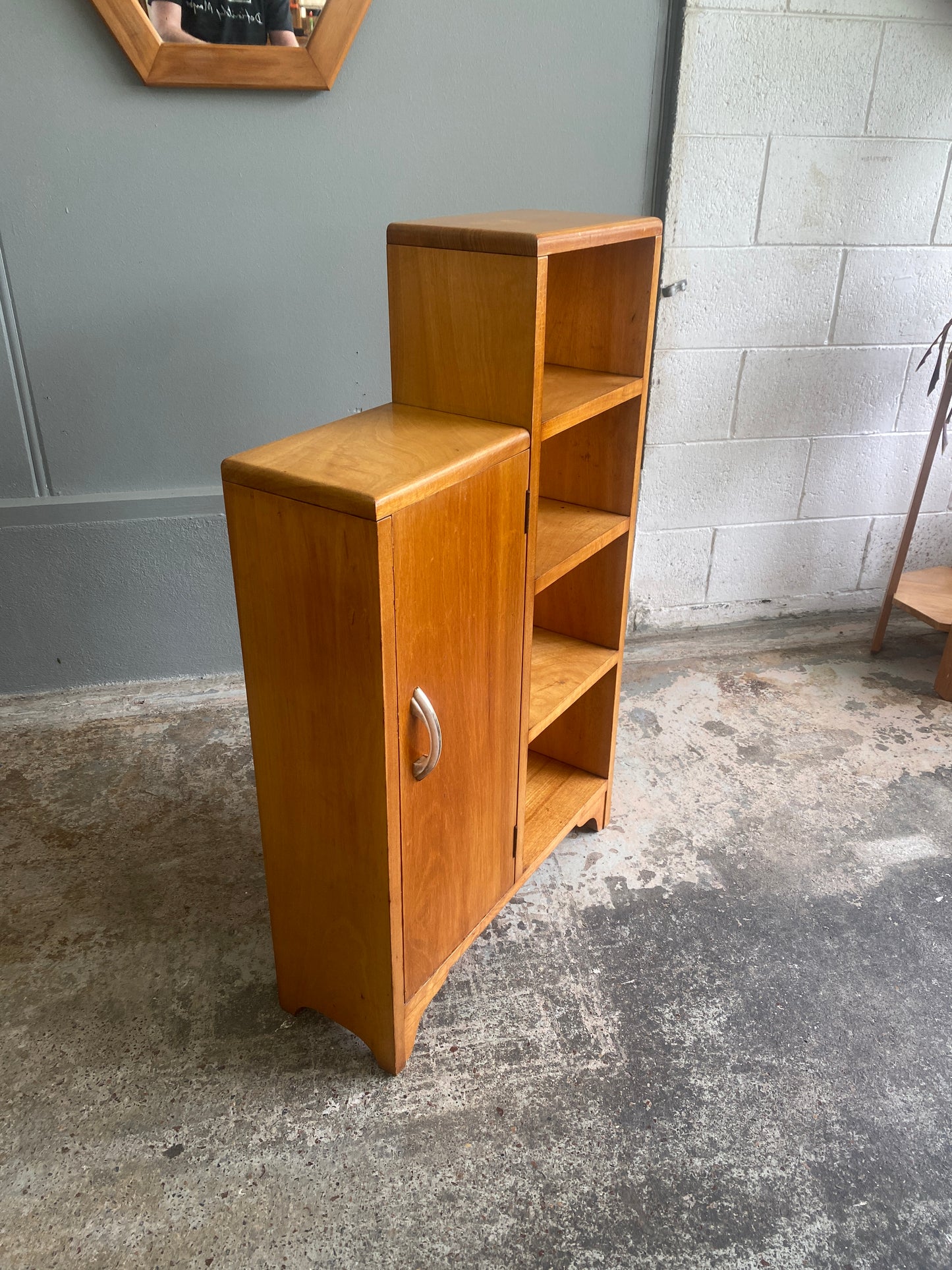 Vintage Maple Art Deco Bookcase