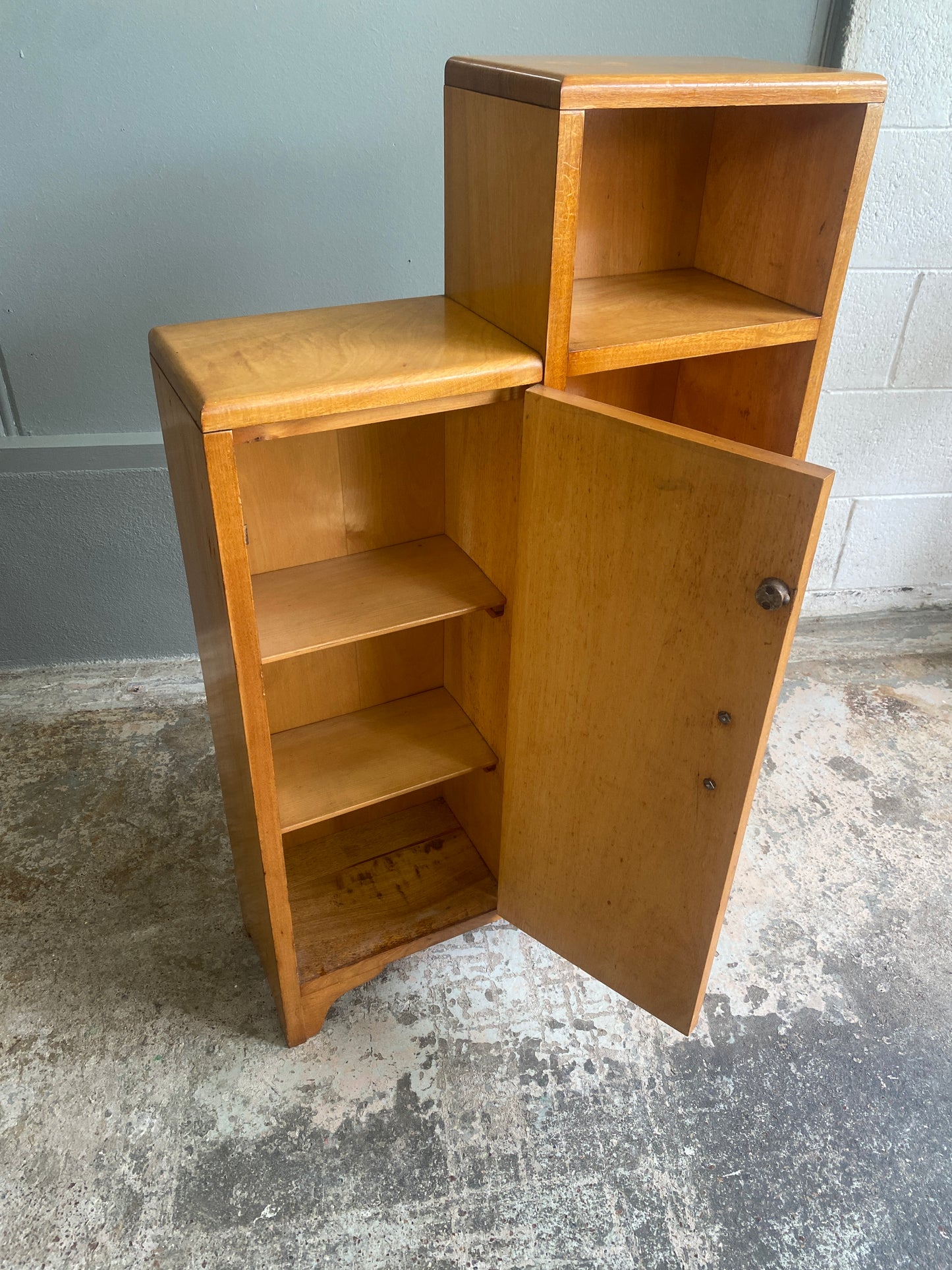 Vintage Maple Art Deco Bookcase