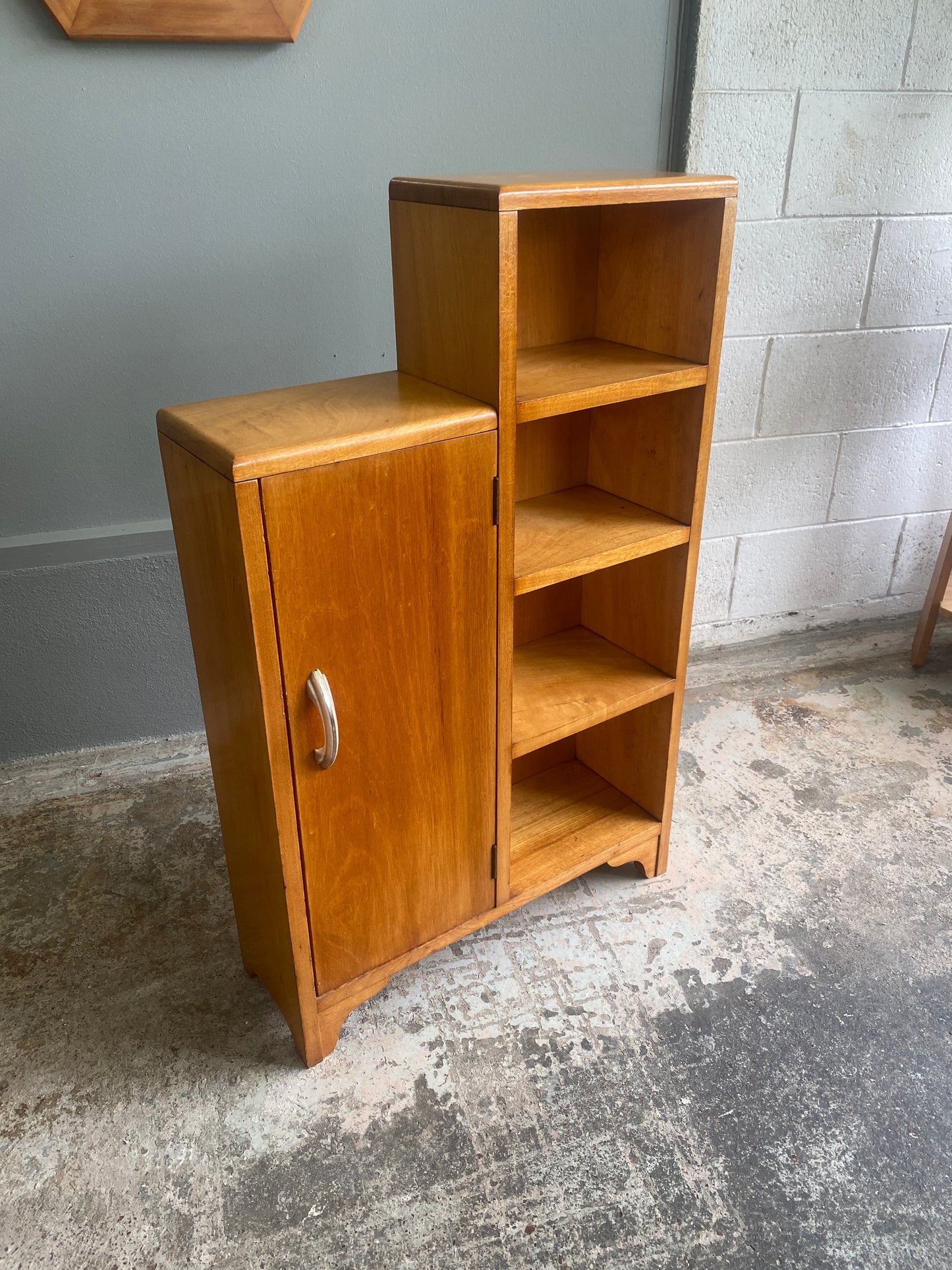 Vintage Maple Art Deco Bookcase