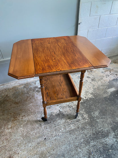 Vintage Oak Drop-leaf Tea Trolley Table