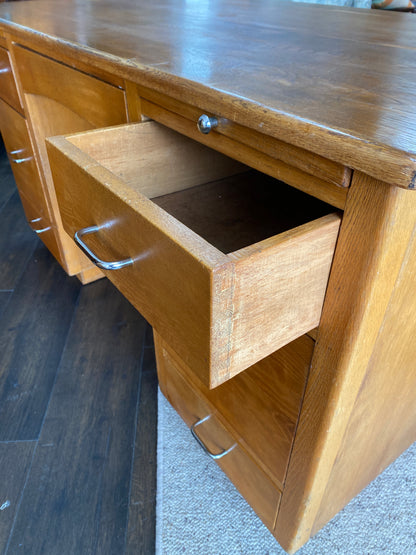 Vintage Oak Engineers Desk