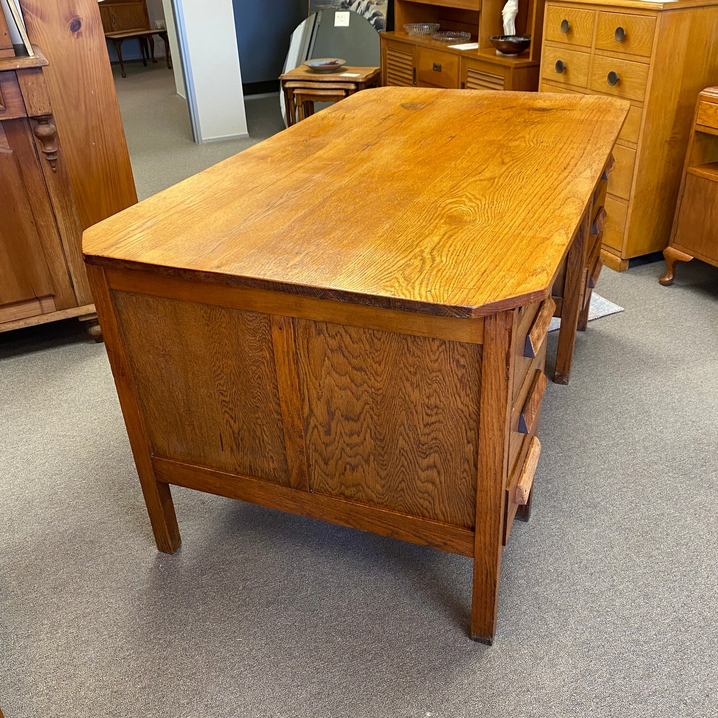 Vintage Oak Industrial Desk