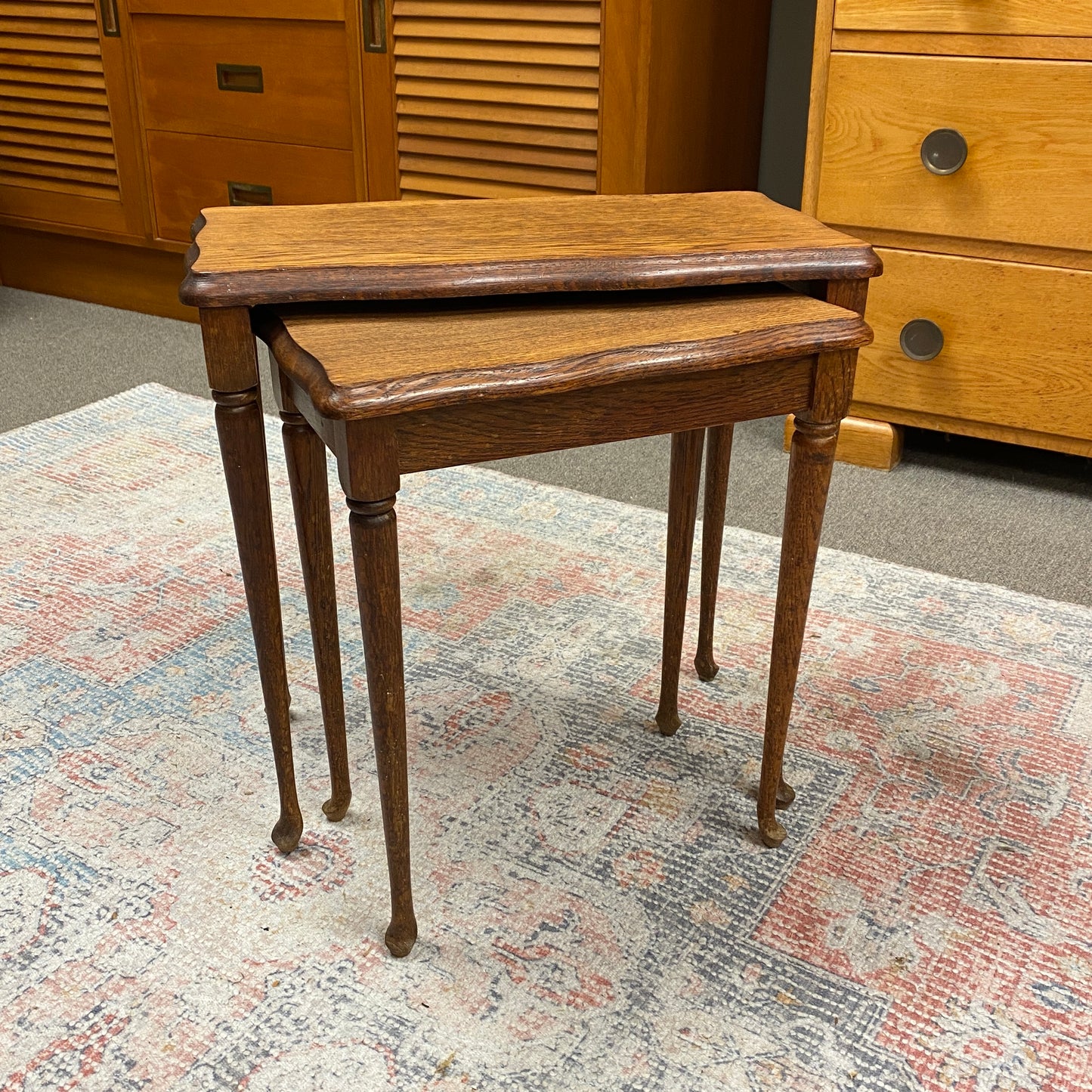 Vintage Oak Nesting Tables