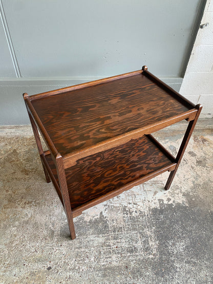 Vintage Oak & Oregon Two-tier Tea Cart