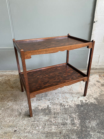 Vintage Oak & Oregon Two-tier Tea Cart