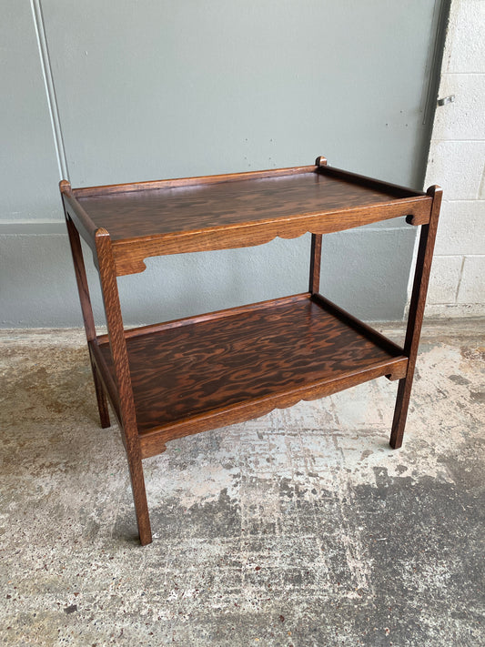 Vintage Oak & Oregon Two-tier Tea Cart