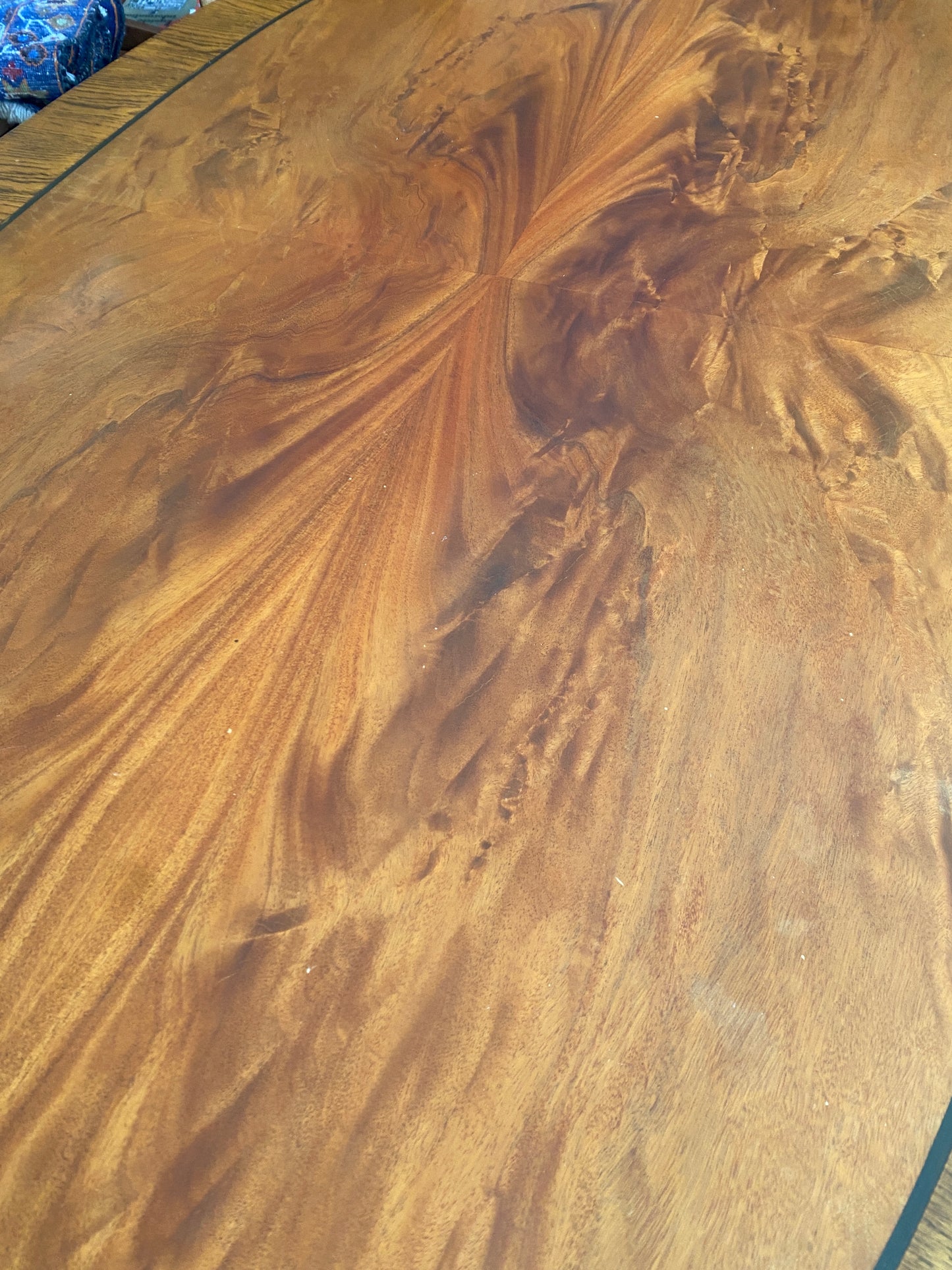 Vintage Oval Walnut & Oak Dining Table
