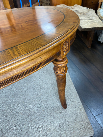 Vintage Oval Walnut & Oak Dining Table