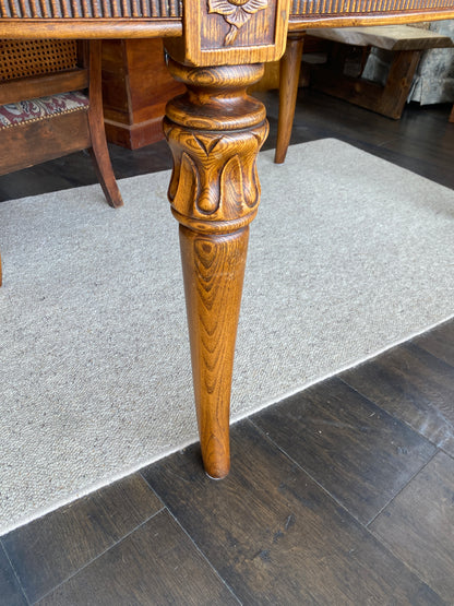 Vintage Oval Walnut & Oak Dining Table