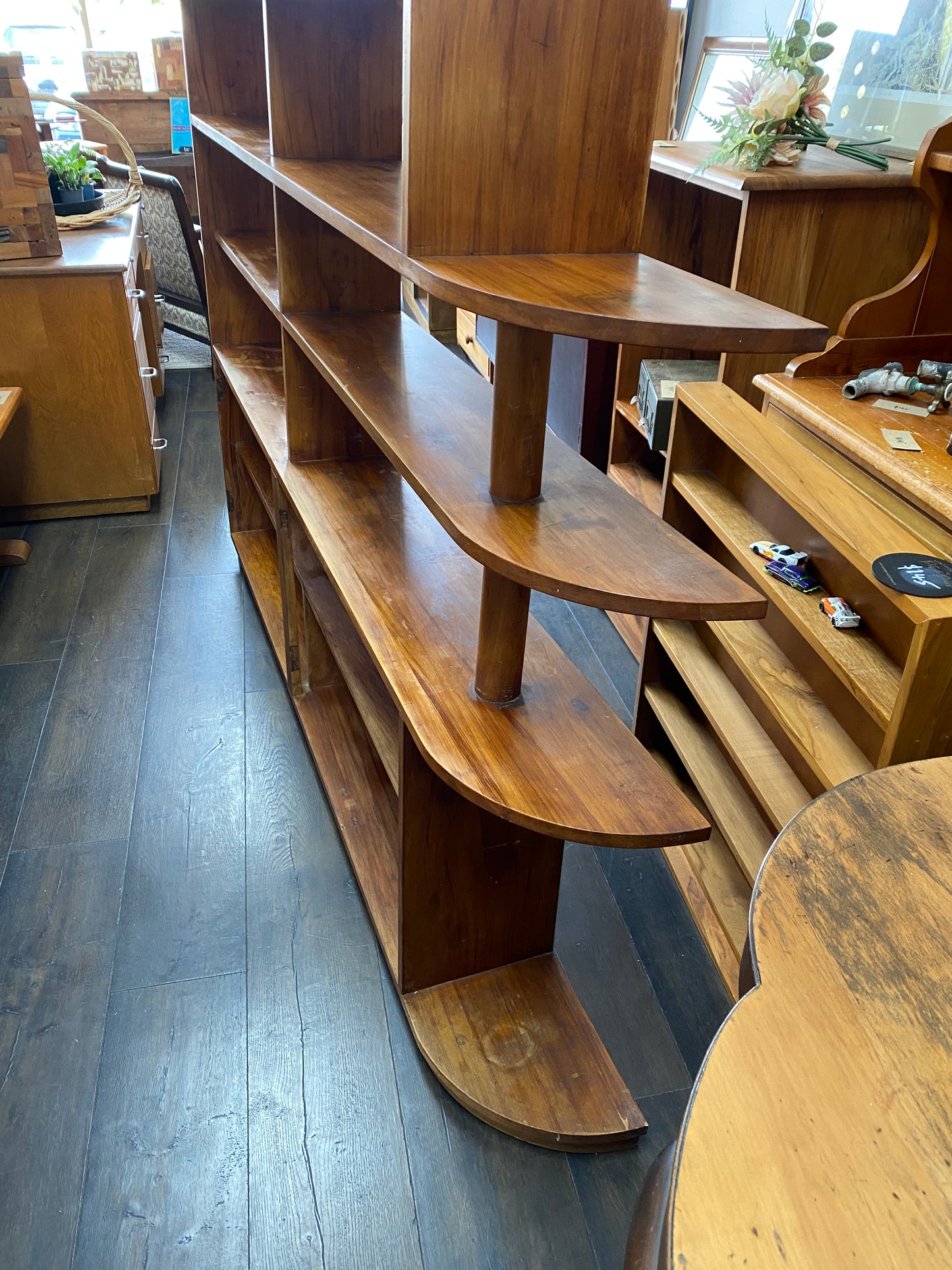 Vintage Oversize Scratch-built Heart Rimu Bookcase