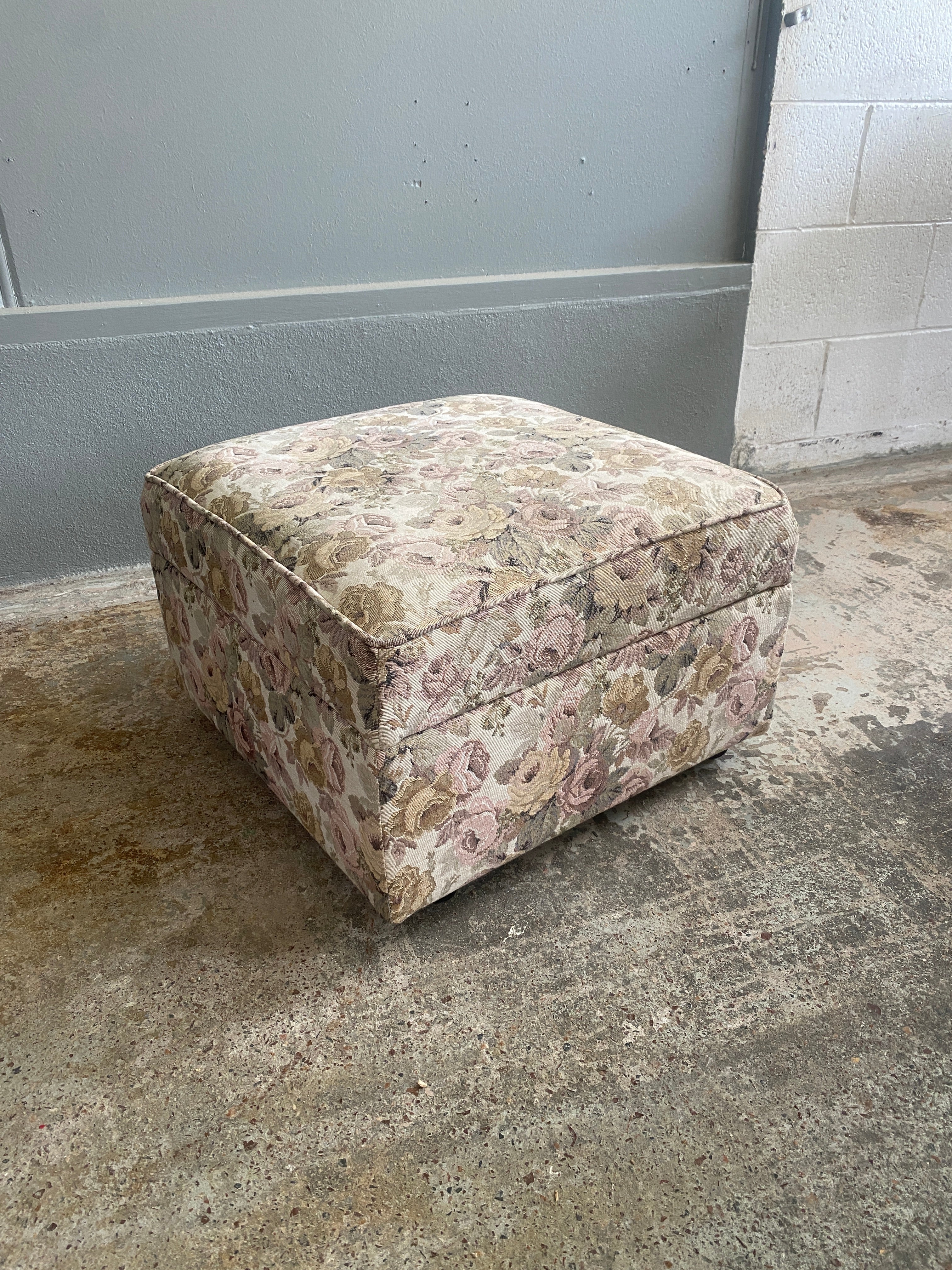 Vintage Patterned Ottoman – Plots & Pickles