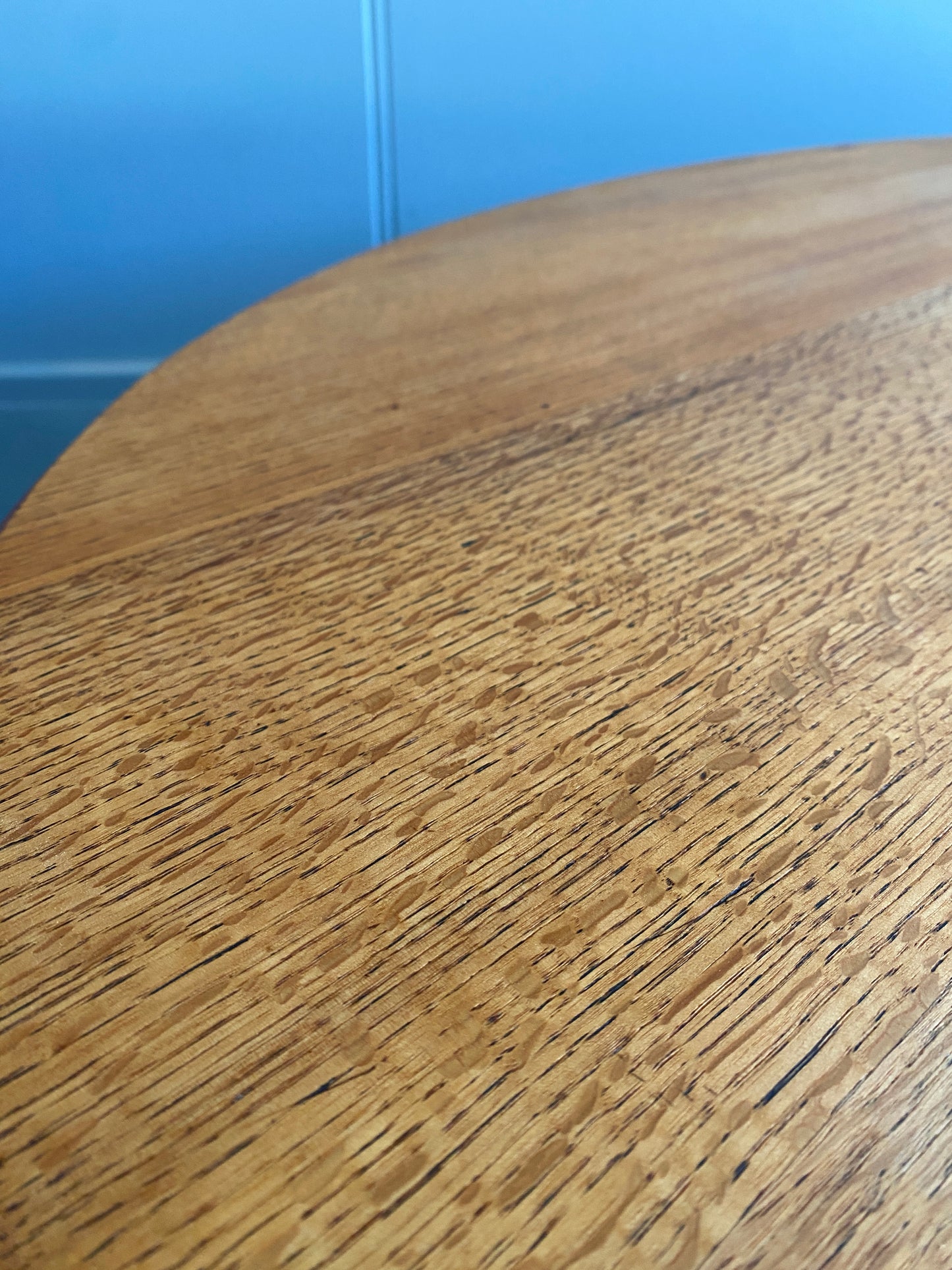 Vintage Quarter Sawn Light Oak Dining Table