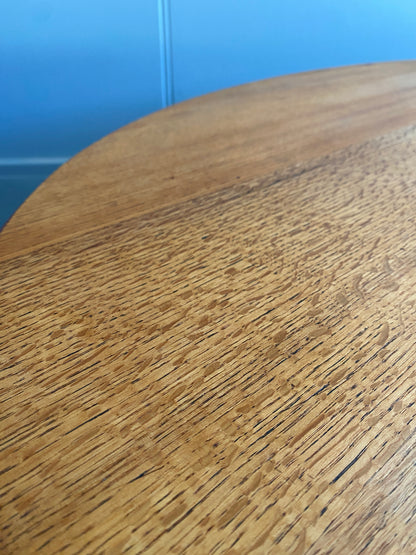 Vintage Quarter Sawn Light Oak Dining Table