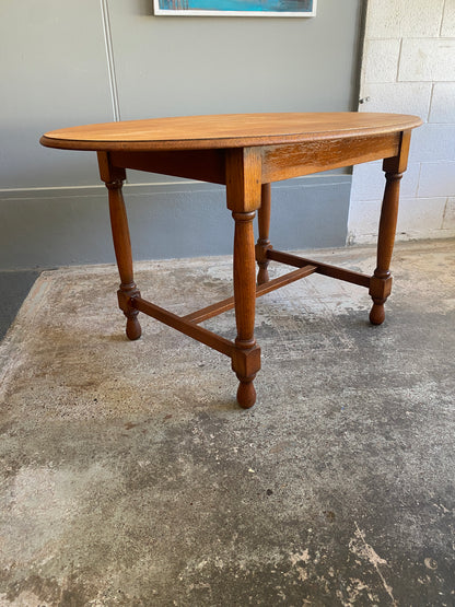 Vintage Quarter Sawn Light Oak Dining Table