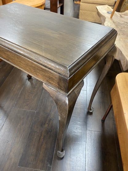 Vintage Queen Anne Style Oak Hall Table