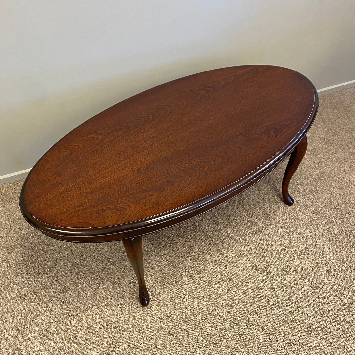 Vintage Queen Anne Style Oval Coffee Table