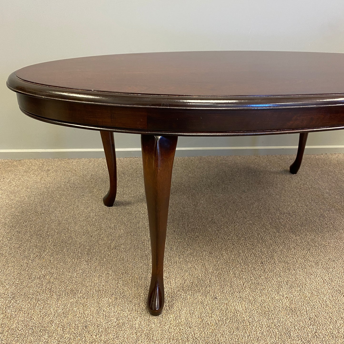 Vintage Queen Anne Style Oval Coffee Table