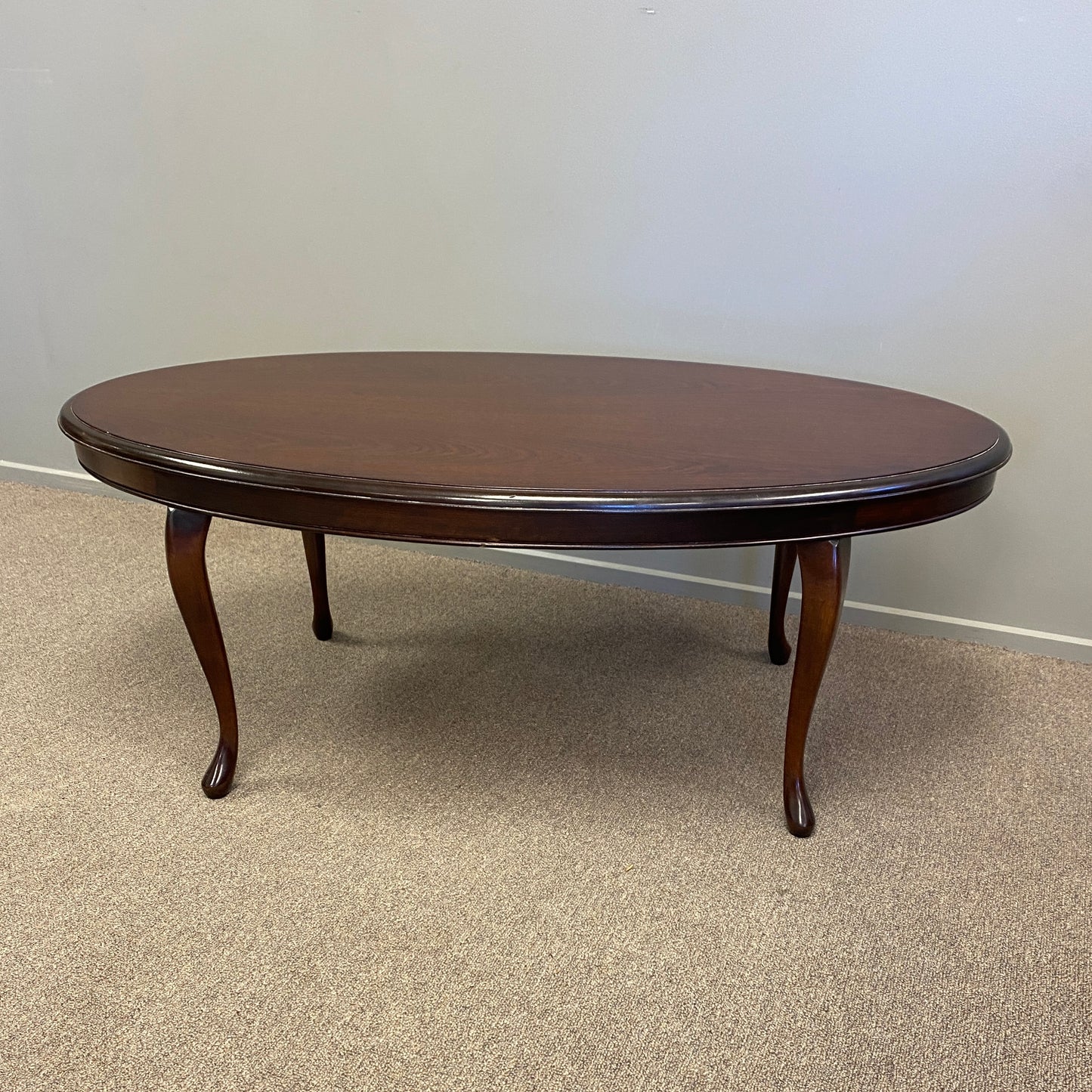 Vintage Queen Anne Style Oval Coffee Table