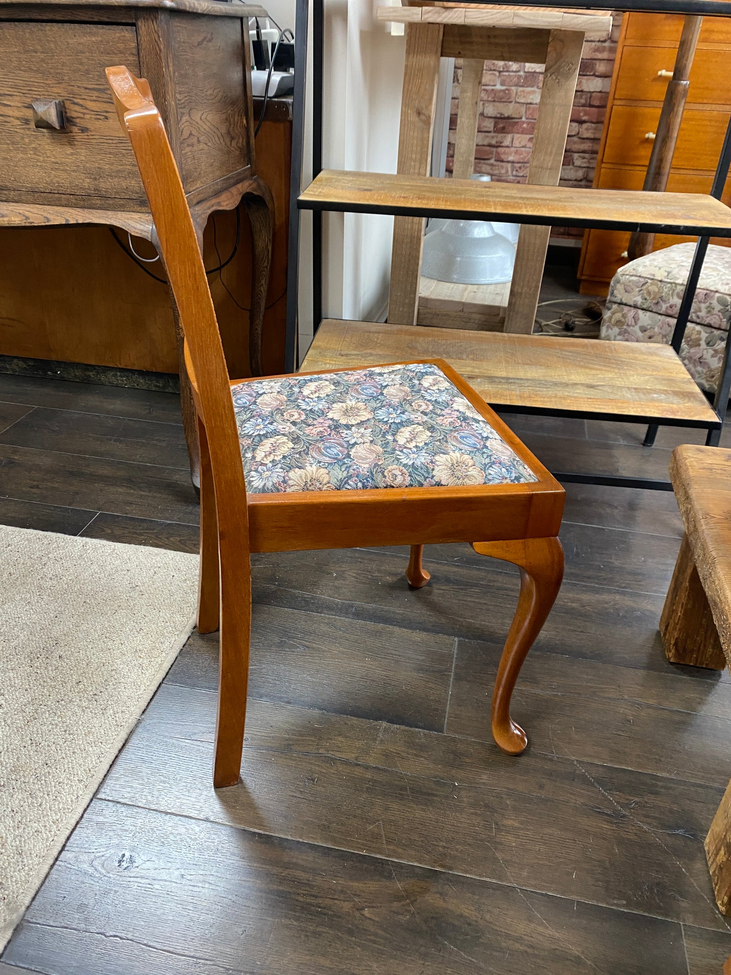 Vintage Rattan & Rimu Dining Chairs (Set of 4)