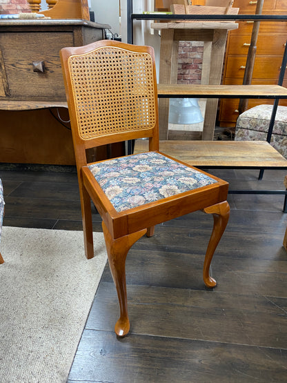 Vintage Rattan & Rimu Dining Chairs (Set of 4)
