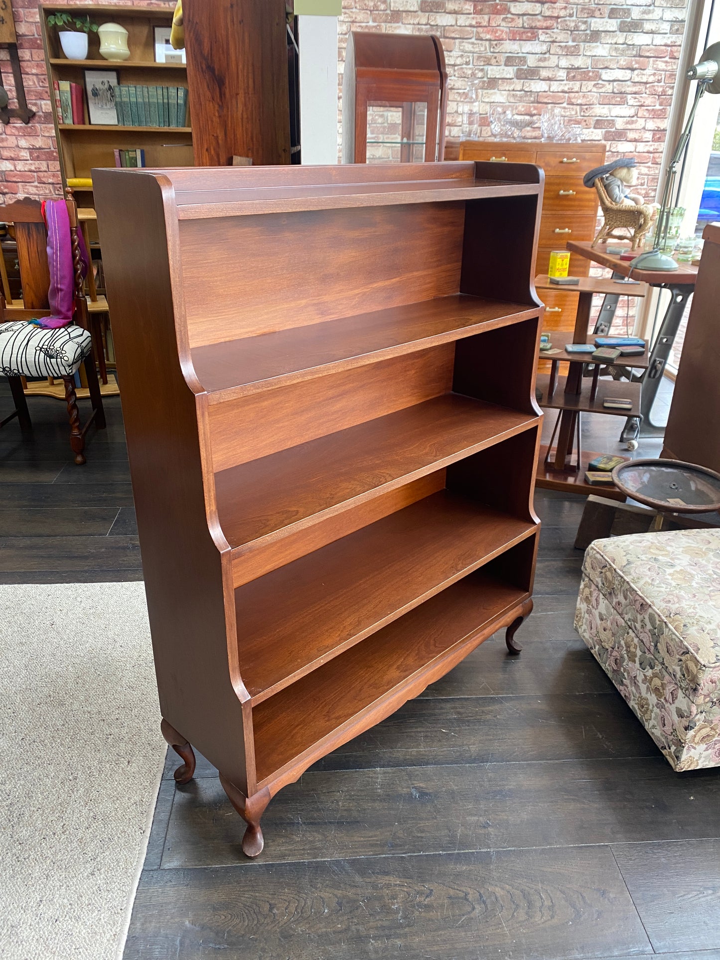 Vintage Regency Style Waterfall Bookcase