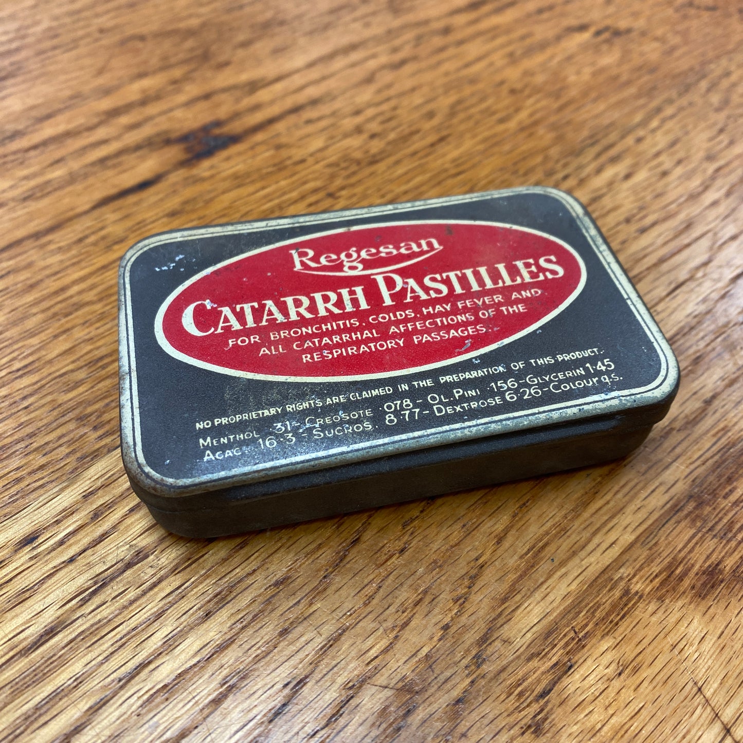 Vintage Regesan Catarrh Pastilles Tin