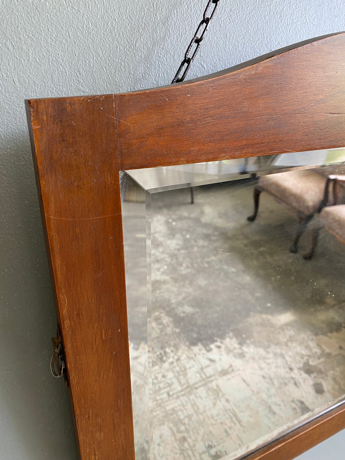 Vintage Rimu Bevelled Hall Mirror