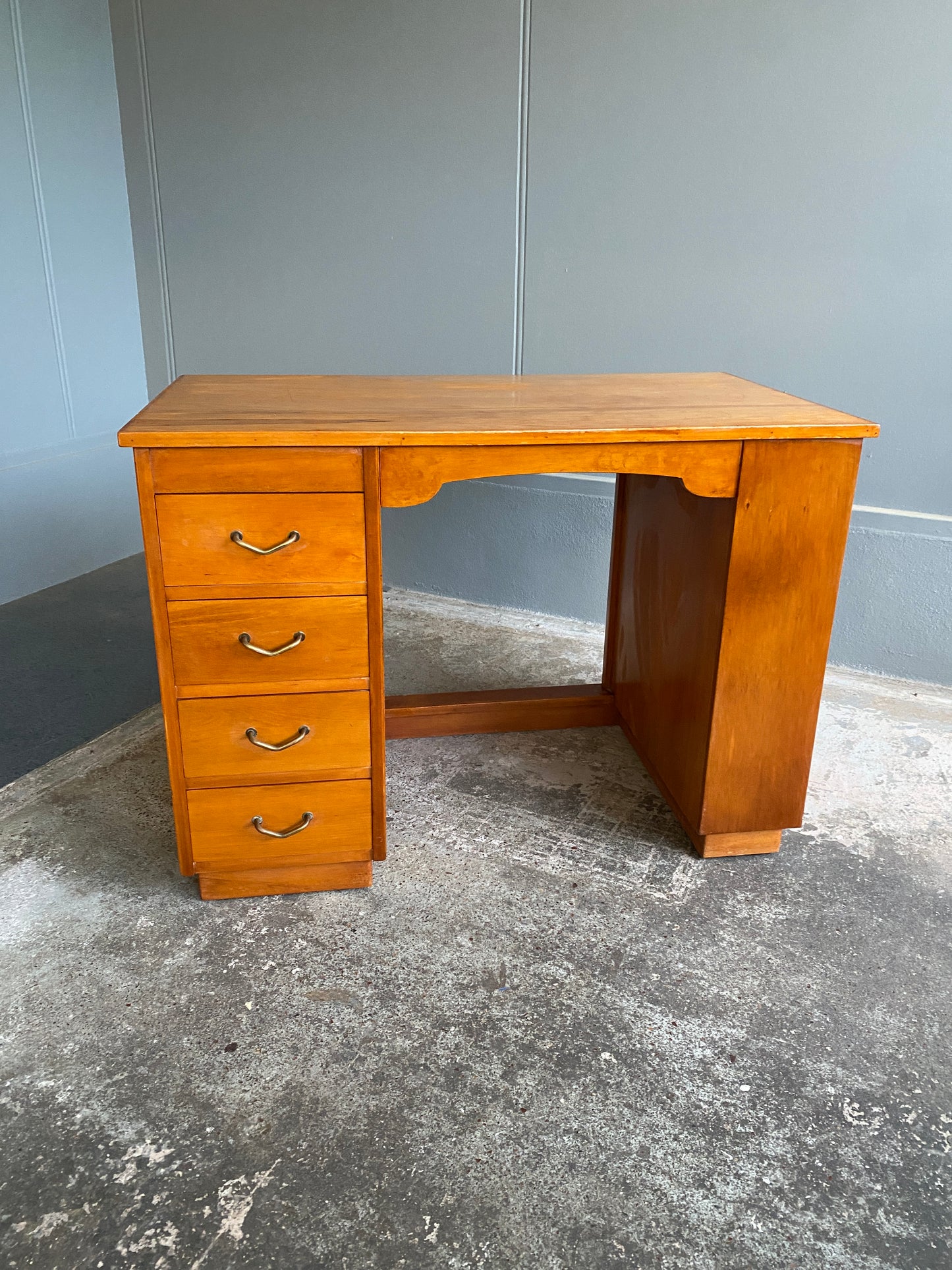 Vintage Rimu Desk/Bookcase Combination