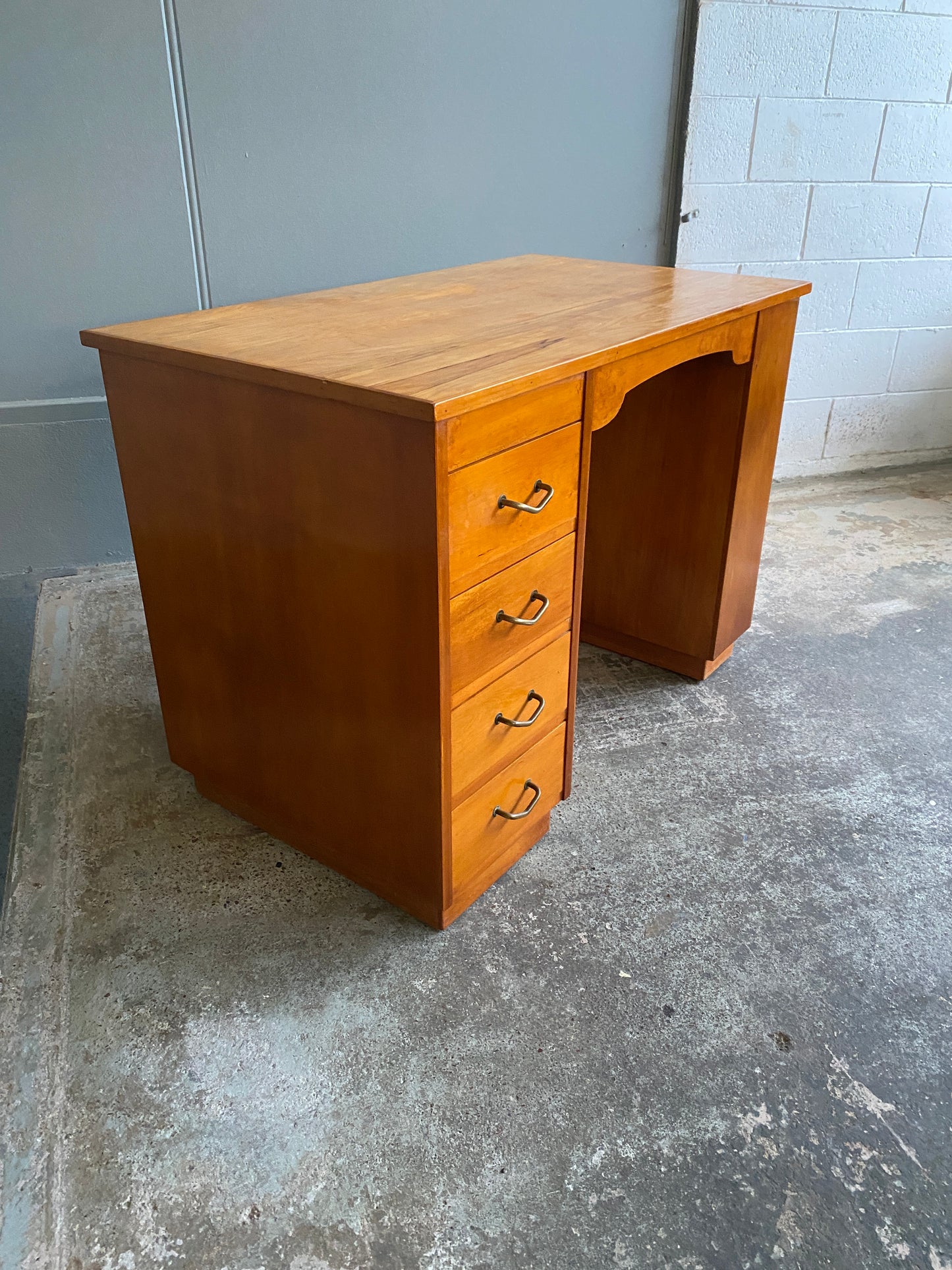 Vintage Rimu Desk/Bookcase Combination